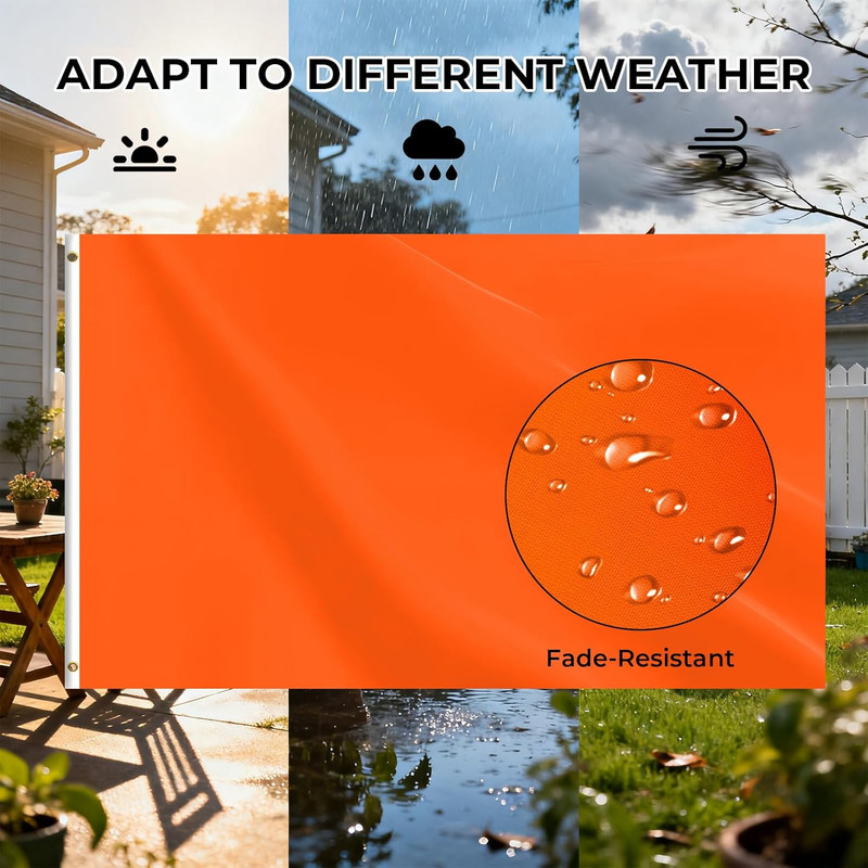 Orange Flag 3X5 FT, Polyester Blank Flag with Canvas Header & Brass Grommets, Do gallery