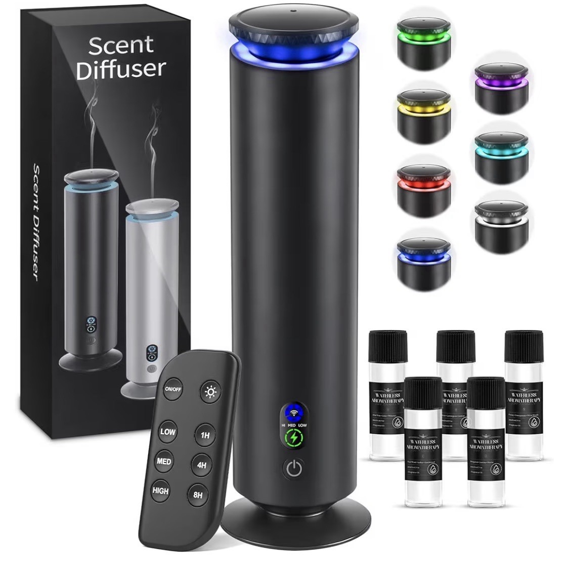 BUBLOC Hotel Scent Diffuser Starter Kit Black 1000 Sq Ft Waterless 5 Oils Remote gallery