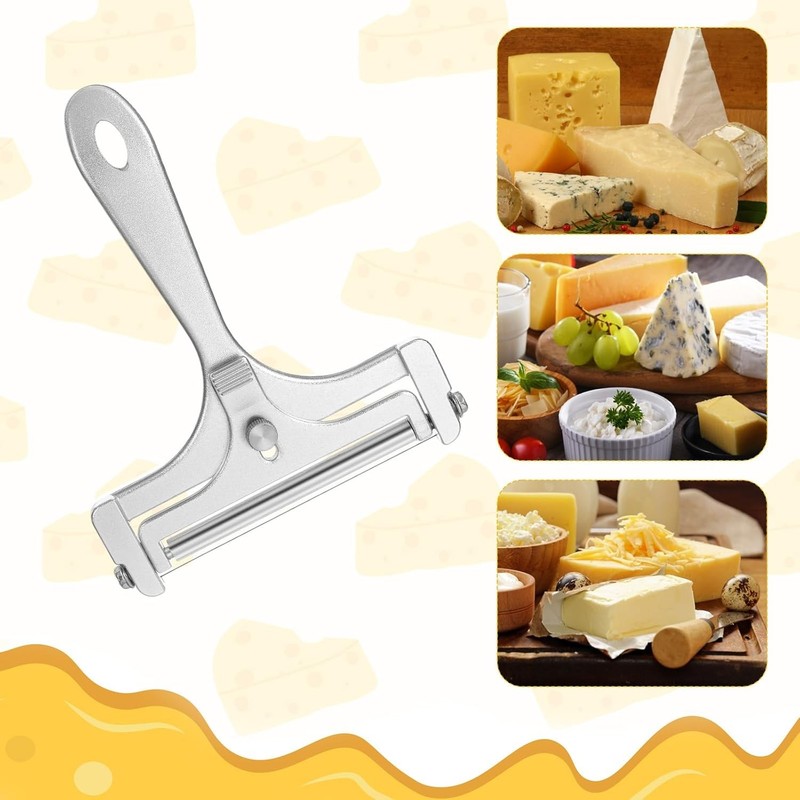 Adjustable Cheese Slicer with 8 Extra Wires Replacement, Hand Held Wire Cheese C gallery