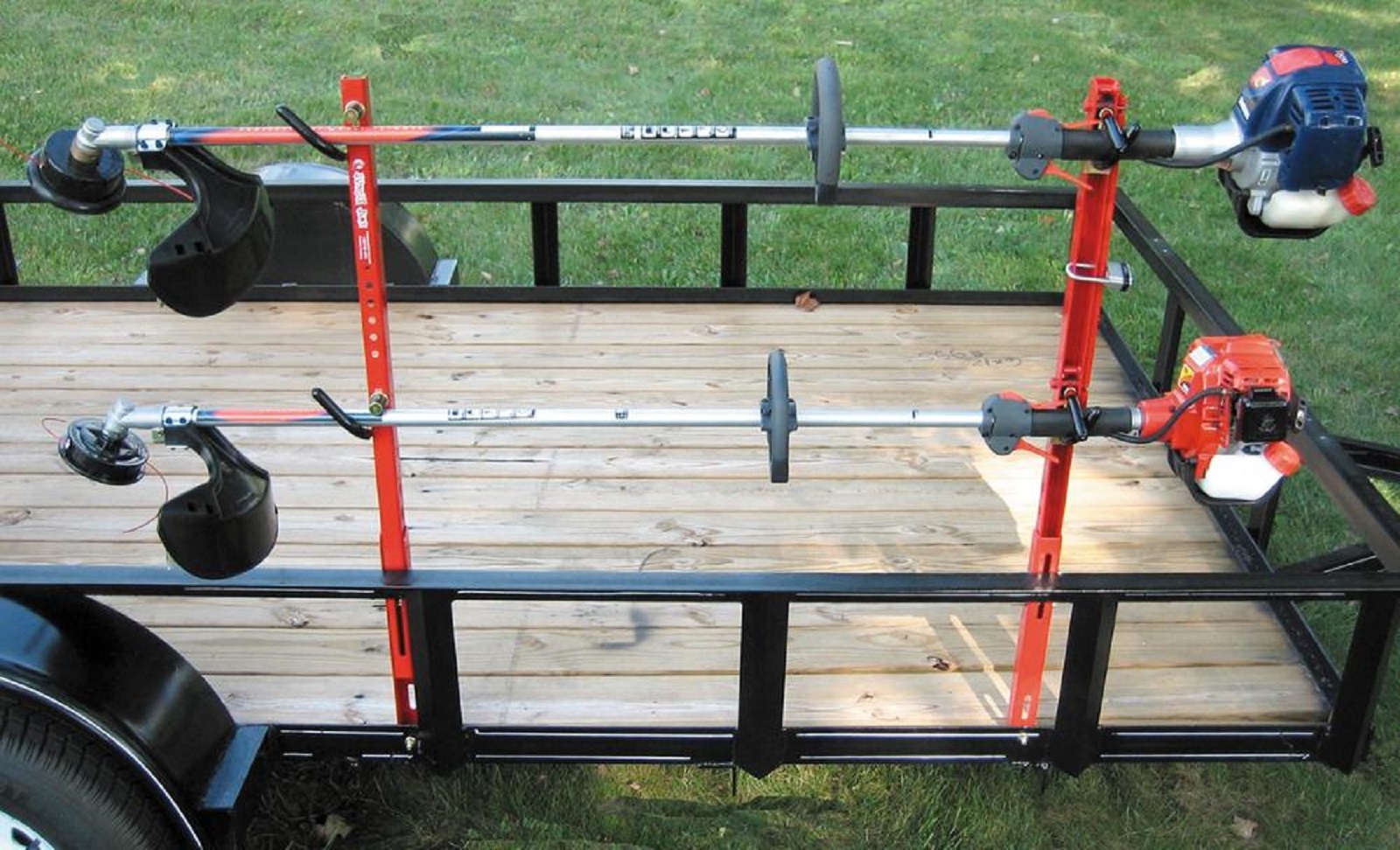 JUNGLE JIM'S 2 TRIMMER TRAILER RACK SYSTEM HOLD 2 TRIMMERS 2TR gallery