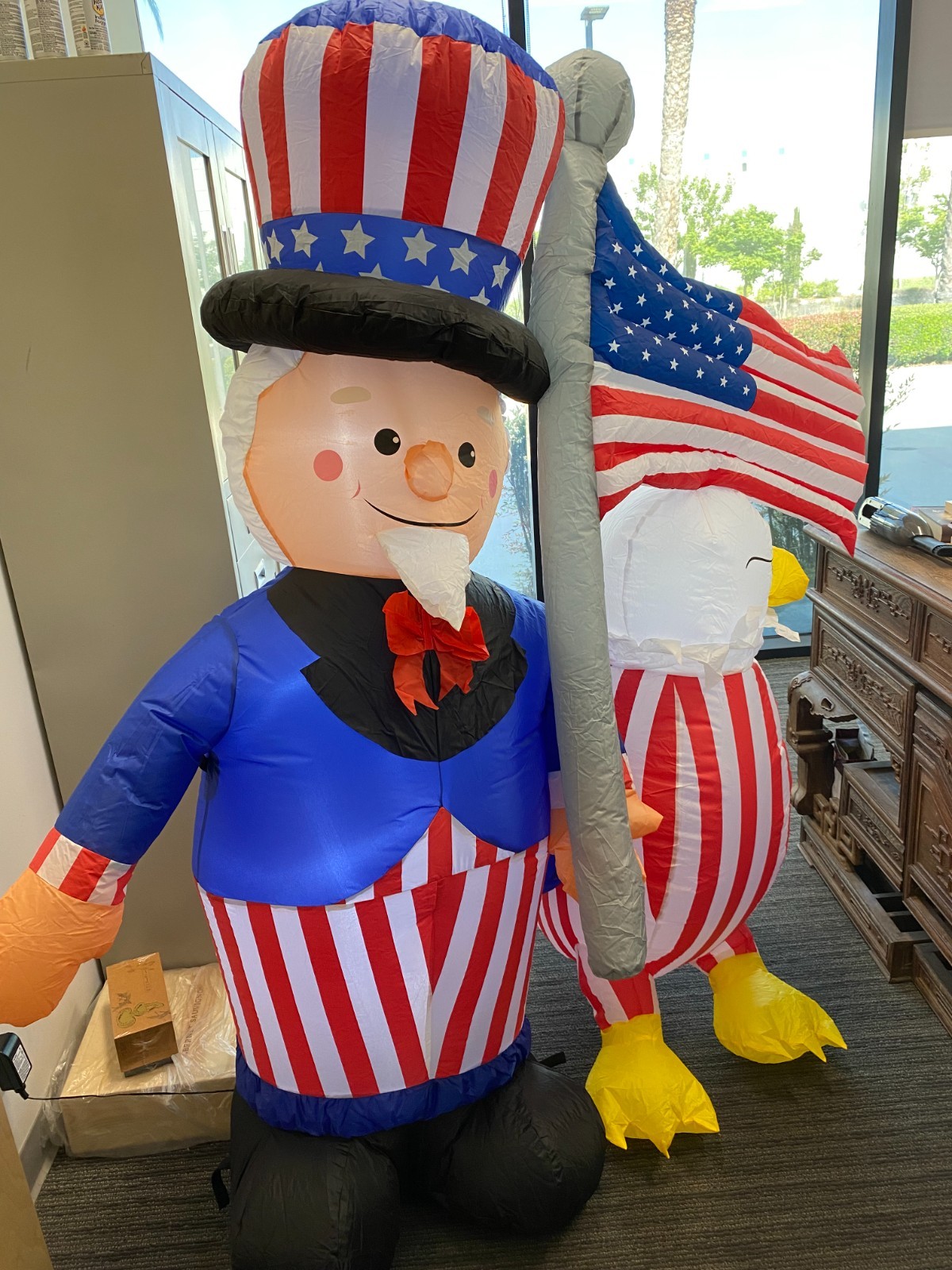 6ft High Inflatable Patriotic Independence Day 4th July Uncle Sam Flag Eagle 401 gallery