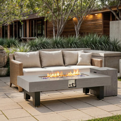 54″ Rectangular Propane Fire Pit Table 50K BTU Low-Profile Modern Patio Heater