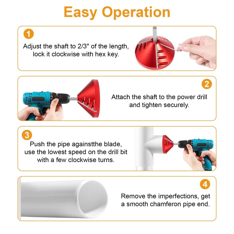 PVC Pipe Chamfering Tool Internal External Deburring Reamer for 0.75-3.5" Pipes gallery