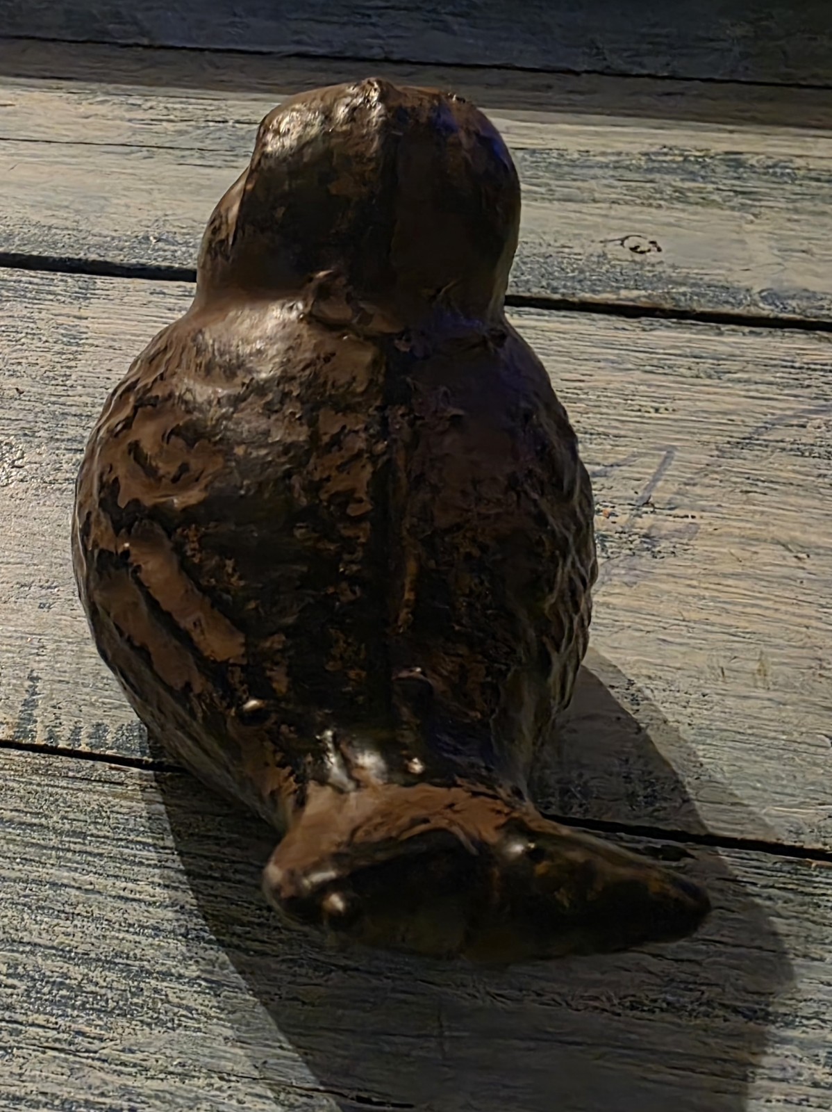 Vtg Cast Iron Brown/Black Rustic Finish Bird Decor Cottage Core Heavy Country gallery