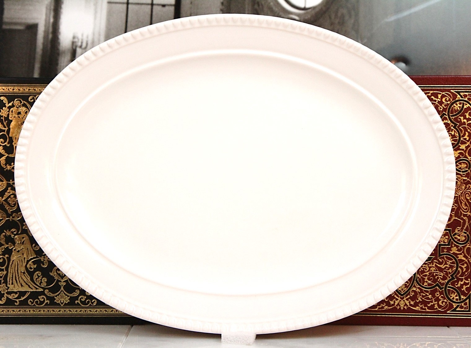BEEDED RIM SERVING PLATTER STONEWARE MADE IN PORTUGAL 15.75" NEW Without box gallery
