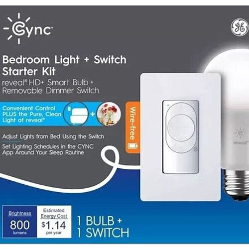 Cync Smart Bulb Dimmer Switch Bundle 60W Alexa Compatible