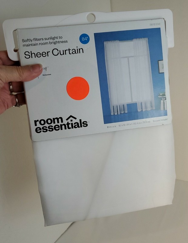 One (1) ROOM ESSENTIALS™ Sheer Window Curtain Panel 60" W x 84" L - NIP gallery