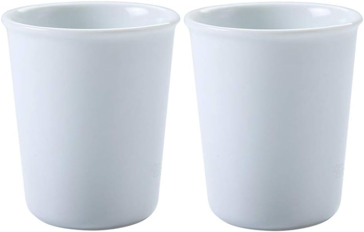 2 Pcs Simple White Ceramic Mouthwash Cups, Bathroom Brushing Cup, 5 Oz gallery