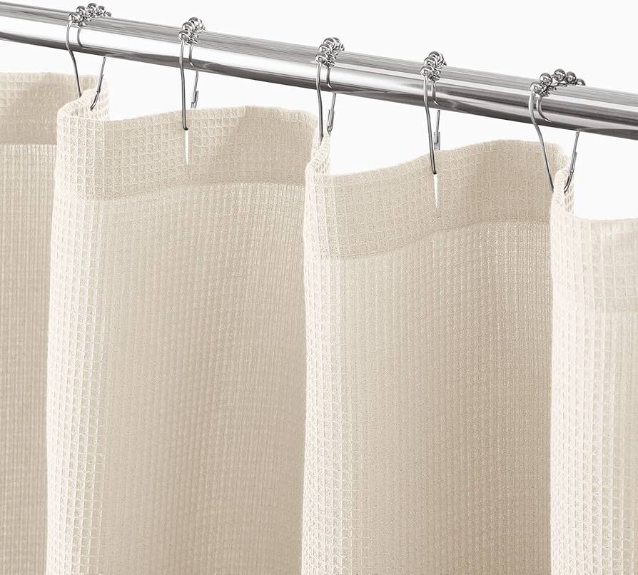 Waffle Weave Fabric Shower Curtain Heavyweight 230 GSM, Hotel Luxury gallery