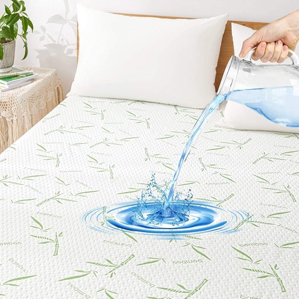 Waterproof Bamboo Mattress Protector Hypoallergenic Breathable Fitted Bed Covers gallery