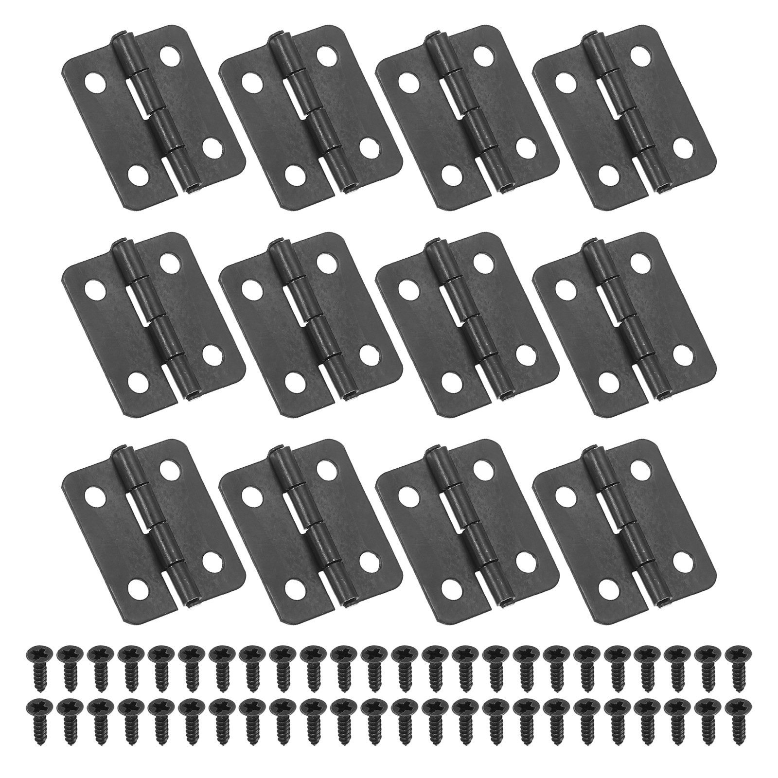 12 x Small Butt Hinges 3/4 Inch Mini Jewelry Box Hinge with Screw Black gallery
