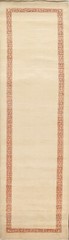 IVORY Bordered Gabbeh Kashkoli Oriental Runner Rug Hand-knotted 2′ 8″ x 10′ 4″