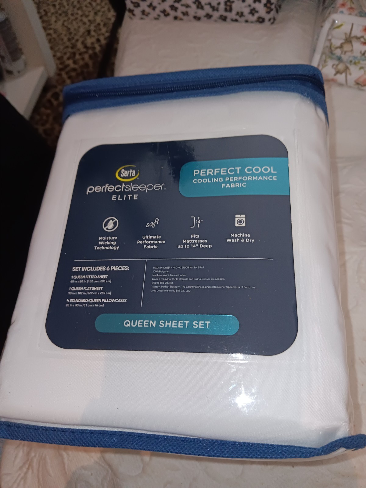 SERTA PERFECT SLEEPER SOFT WHITE 6 PIECE QUEEN COOLING SHEET SET 100% POLY NIP gallery