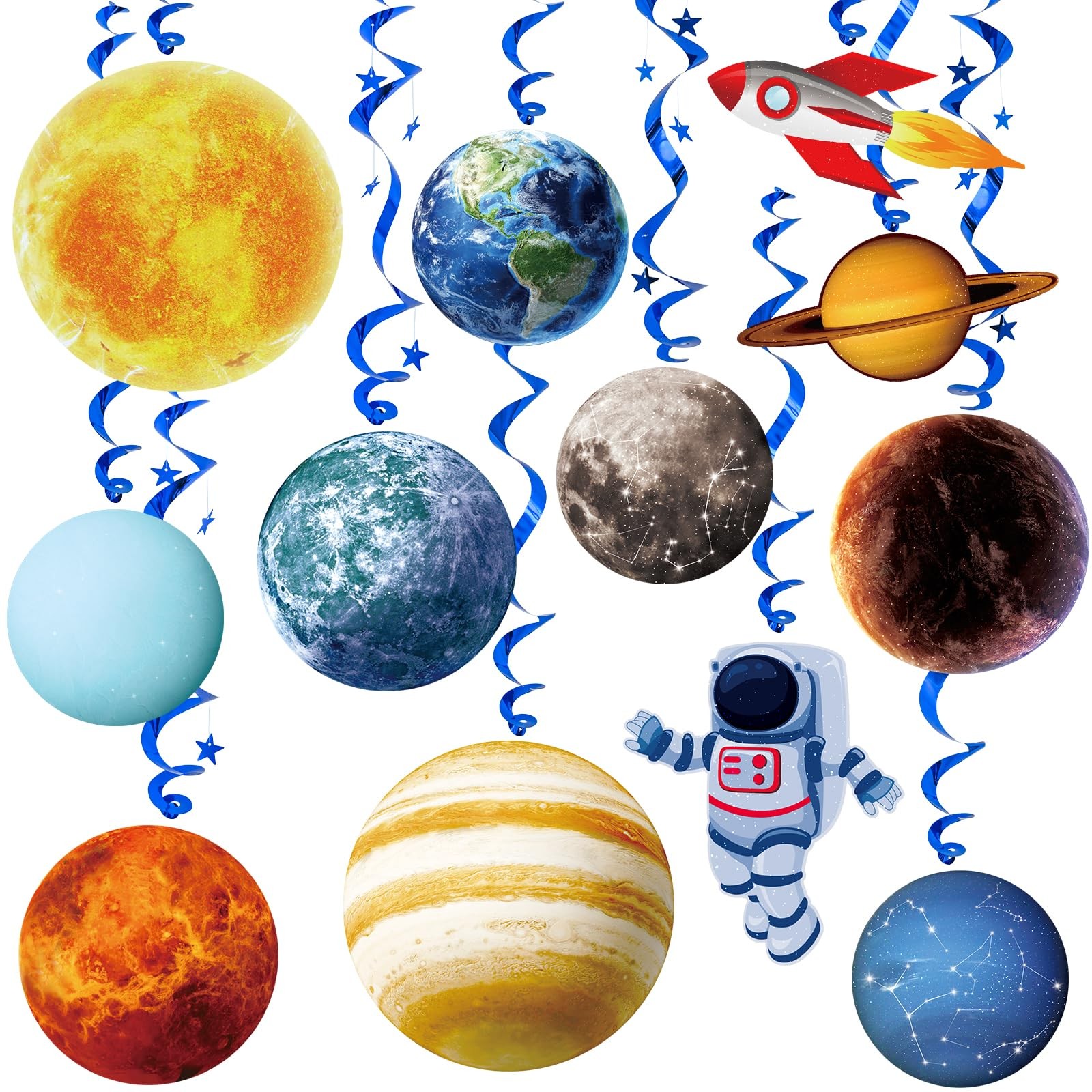 Space Themed Party Decorations - 24 Pcs Outer Space Party Hanging Swirl Decor... gallery