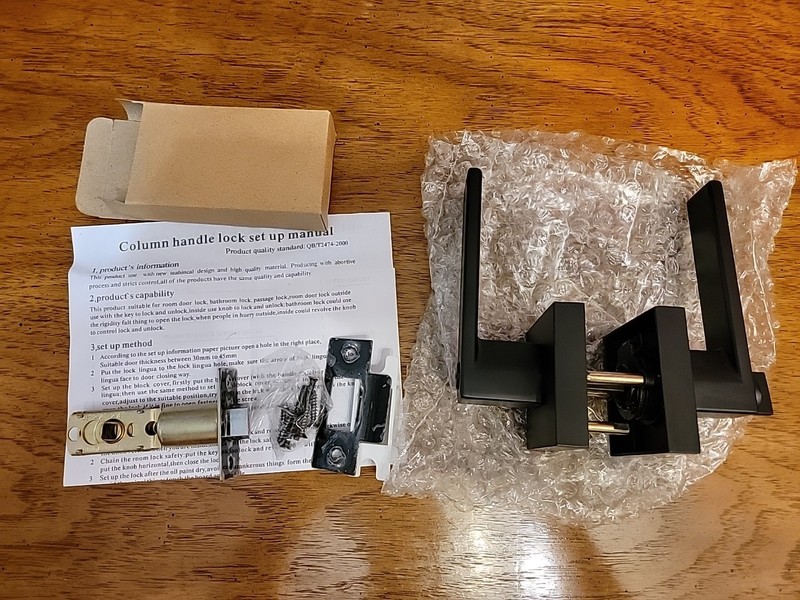 Door Column Handle Lock Set Adjustable Backset Black QB/T2474-2000 gallery