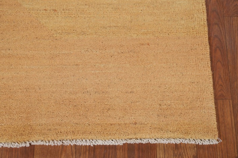 Versatile Gabbeh Solid Design Peach Wool Modern Foyer Rug Ideal for Any Room 3x4 gallery