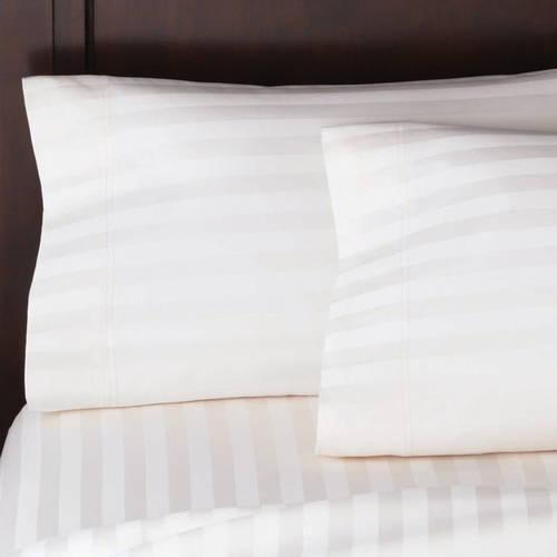 ZAQ Better Homes 300 Thread Count Wrinkle Free Damask Stripe Pillow cases white gallery