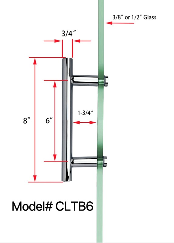 CEL- Ladder Style Singled-Sided Pull Handle for shower door - Satin Brass gallery