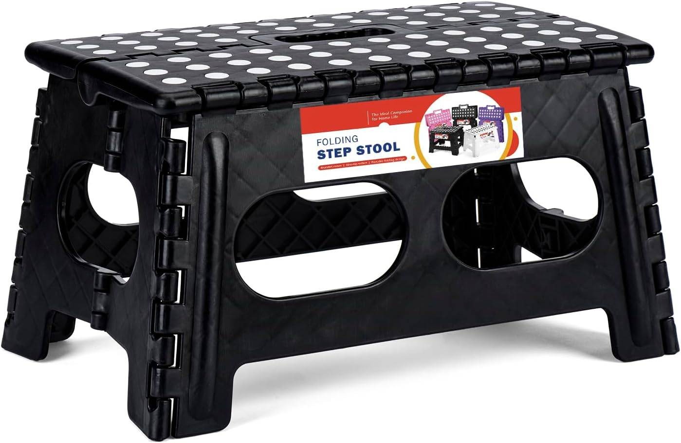 9" Height Extra Wide Folding Step Stool Plastic Foldable Stools Heavy Duty gallery