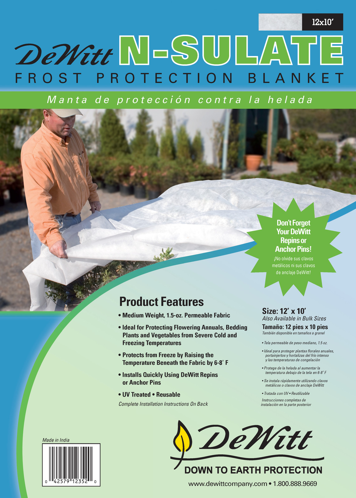 DeWitt N-Sulate Frost Protection Blanket 10 FT. X 500 FT. 1.5 oz Freeze Cloth gallery