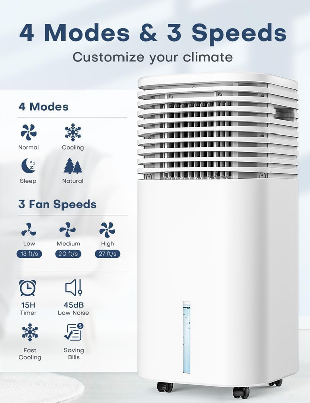 Air Conditioner with Remote 4 Modes & 3 Speeds,15H Timer for Smart Auto-Off, 2-G gallery