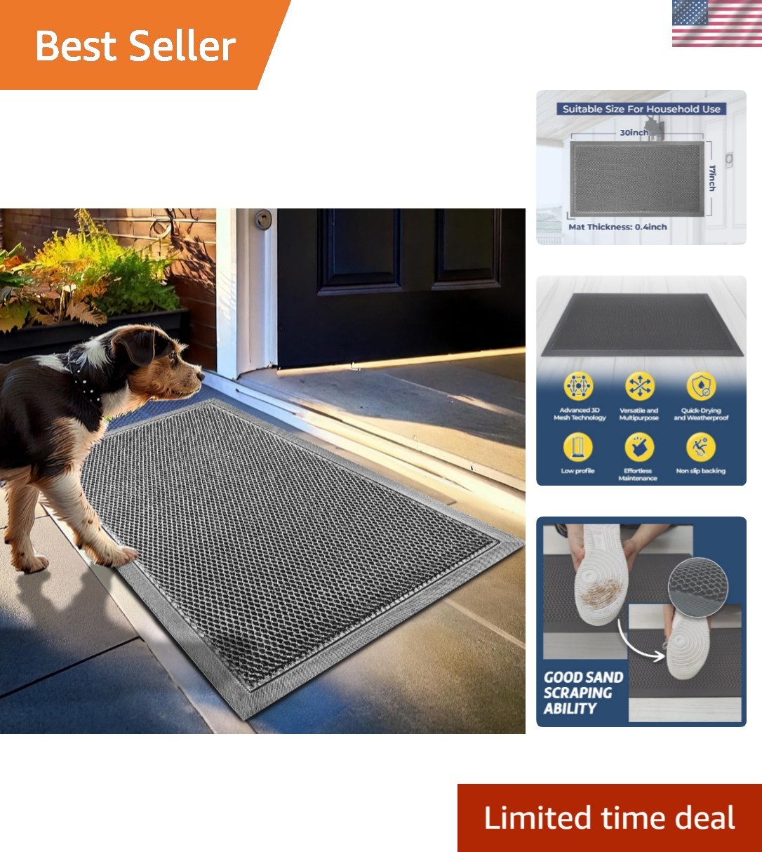 Mesh Door Mat Heavy-Duty Quick-Dry Floor Mat, Sand & Dirt Trapper for Indoor ... gallery