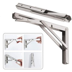 22” Heavy-Duty Folding Shelf Brackets, Supports 440 lb, Pack of 2 – Silver