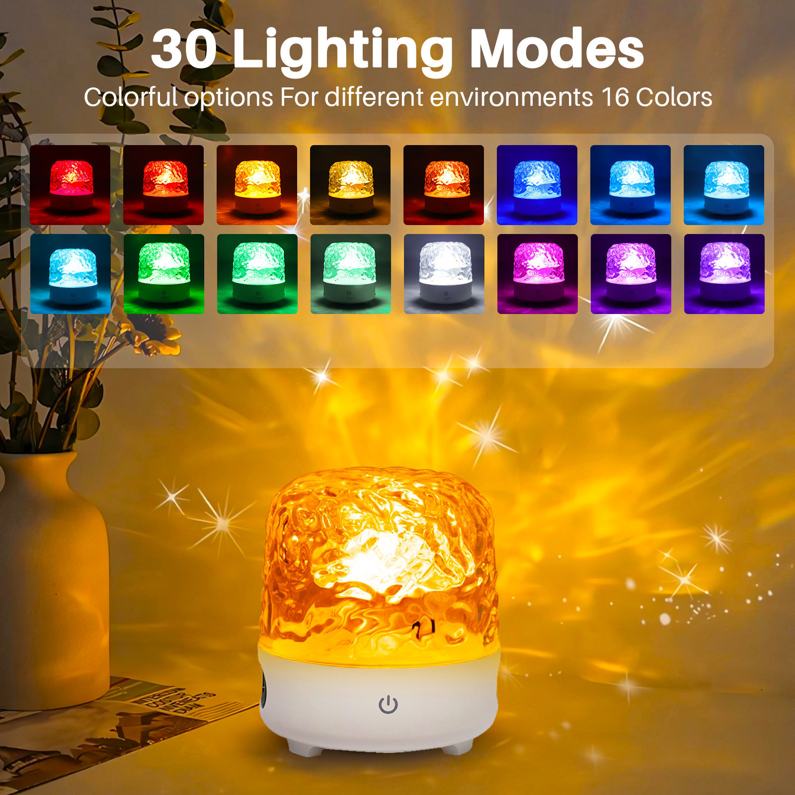 Northern Light Projector Ocean Wave Projector Lamp Wireless Bluetooth Speaker US gallery