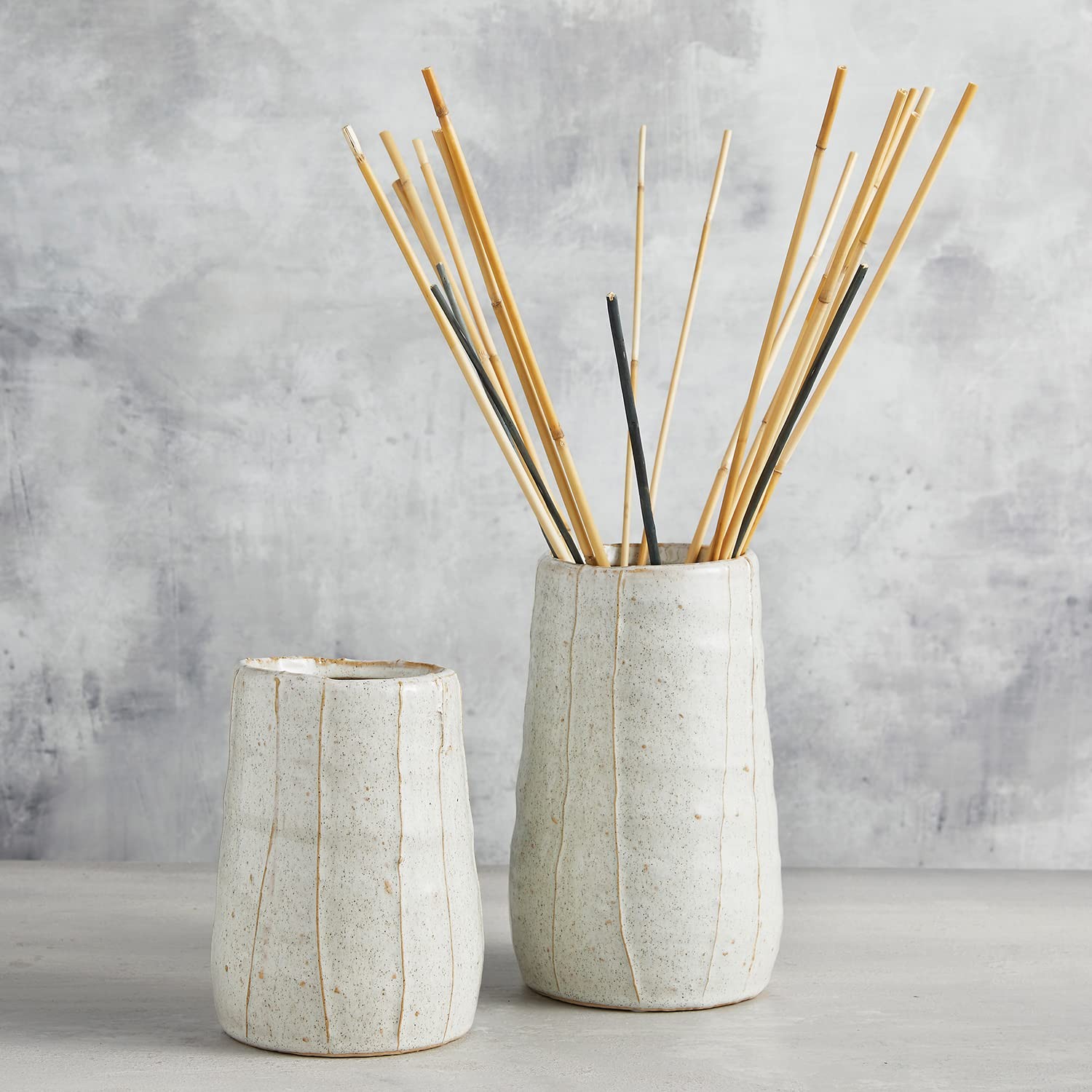 Tall Textured White Glazed Ceramic Planter Vase for Flowers Small Plants and ... gallery
