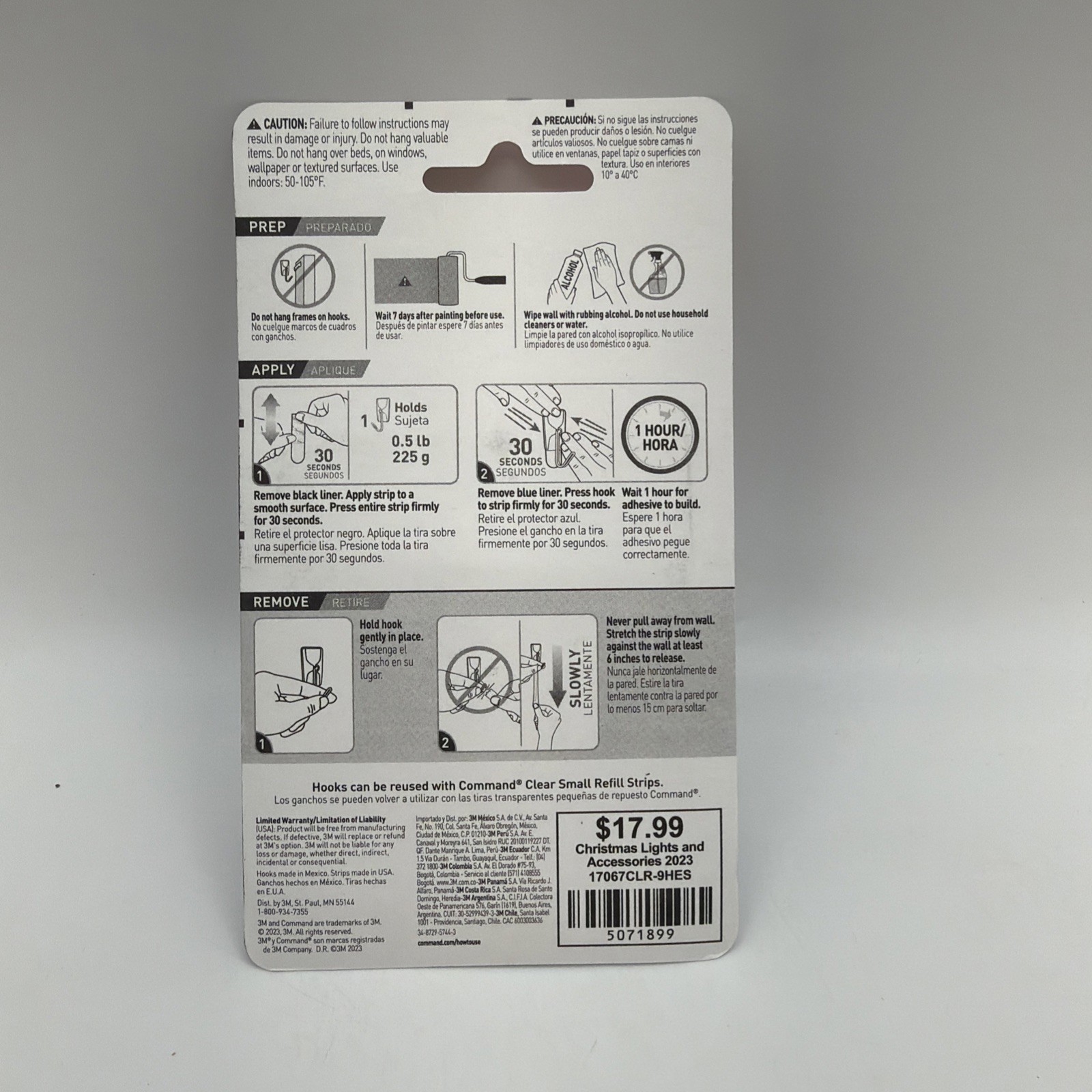 3M Command 17067CLR9ES Clear Hooks & Strips Plastic/Wire Small 9 Hooks 1 Pack gallery