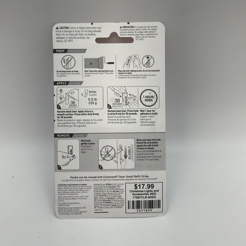 3M Command 17067CLR9ES Clear Hooks & Strips Plastic/Wire Small 9 Hooks 1 Pack gallery