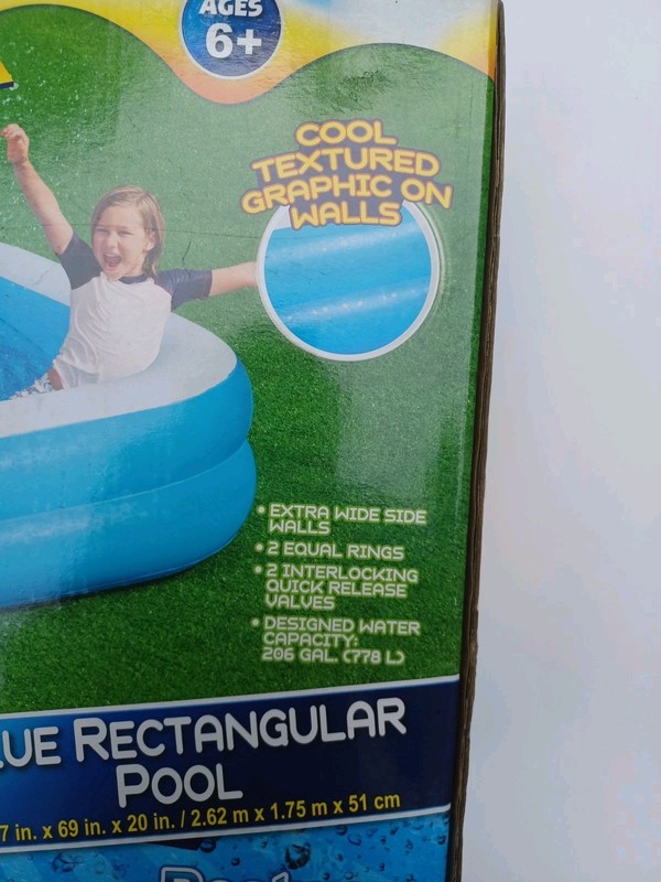 Blue Pool H2OGO Rectangular Inflatable 8ft 7in x 69 in x 20in Above Ground Pool gallery