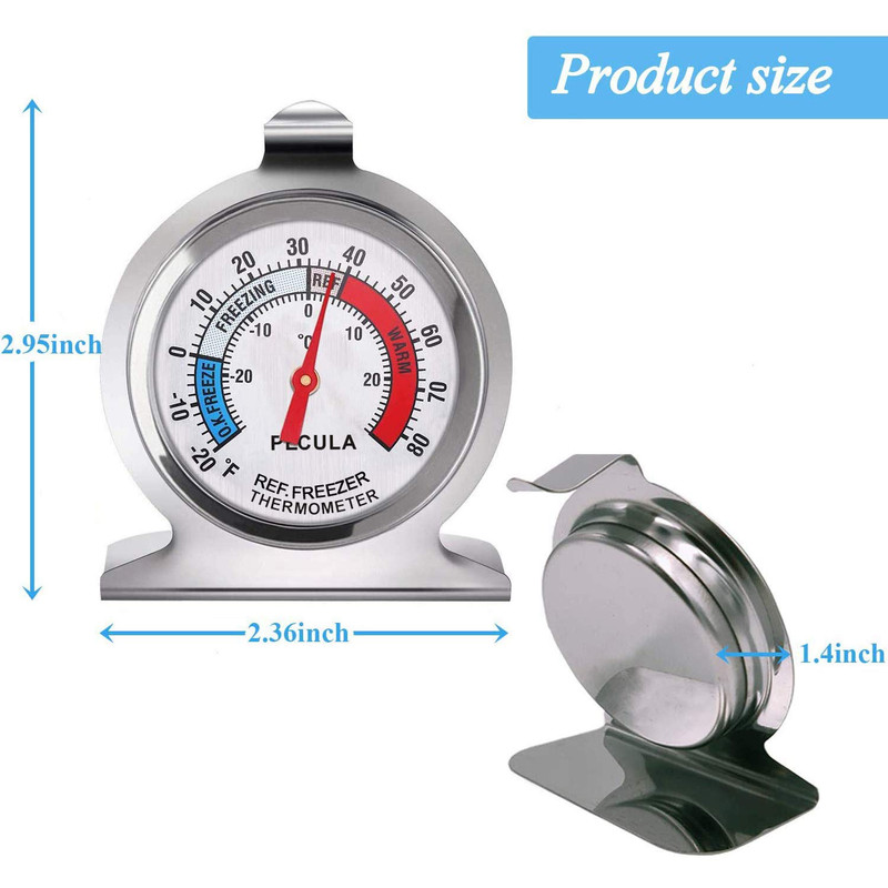 2 Pack Refrigerator Freezer Thermometer, Large Dial, -30 to 30°C / 20-80°F gallery