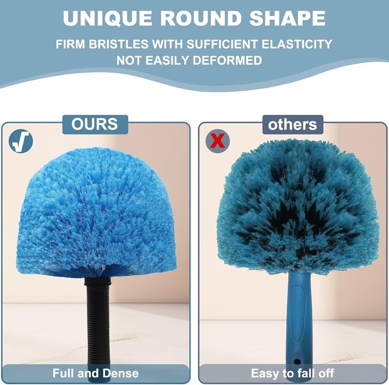 2 Pack Robust Cobweb Duster Head Brush – Superior Twist-On Web Cleaning Blue gallery