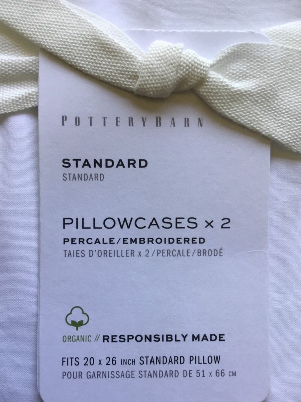 POTTERY BARN Parker Organic Percale STANDARD Pillowcases Set of 2- Simply Taupe gallery