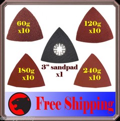 41 Pc Triangular Sanding Kit Oscillating Multi Tool Pad Dremel Milwaukee Chicago