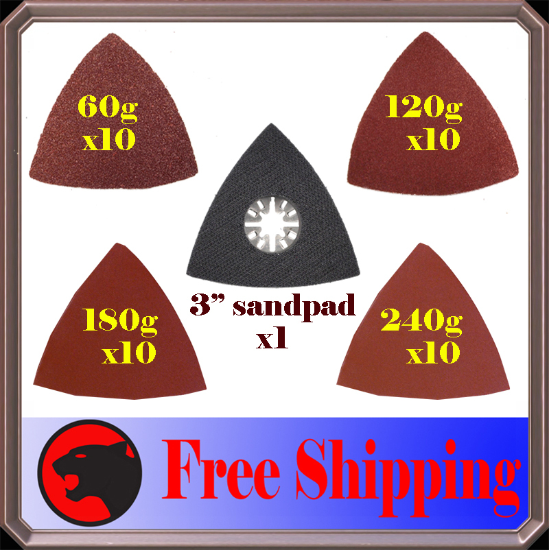 41 Pc Triangular Sanding Kit Oscillating Multi Tool Pad Fein Multimaster Bosch