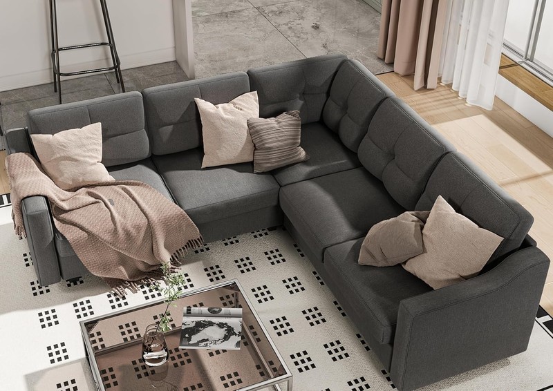 Convertible Sectional Sofa, 5-Seat Sofas L Shaped Couch for Living Room gallery