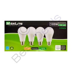 Maxlite 100W replacement 13W LED Light Bulb Soft White A19 2700K Dimmable E26