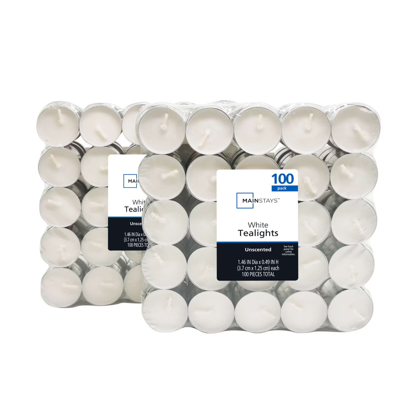 Mainstays White Unscented Indoor/Outdoor Tealight Candles, 100 Count gallery