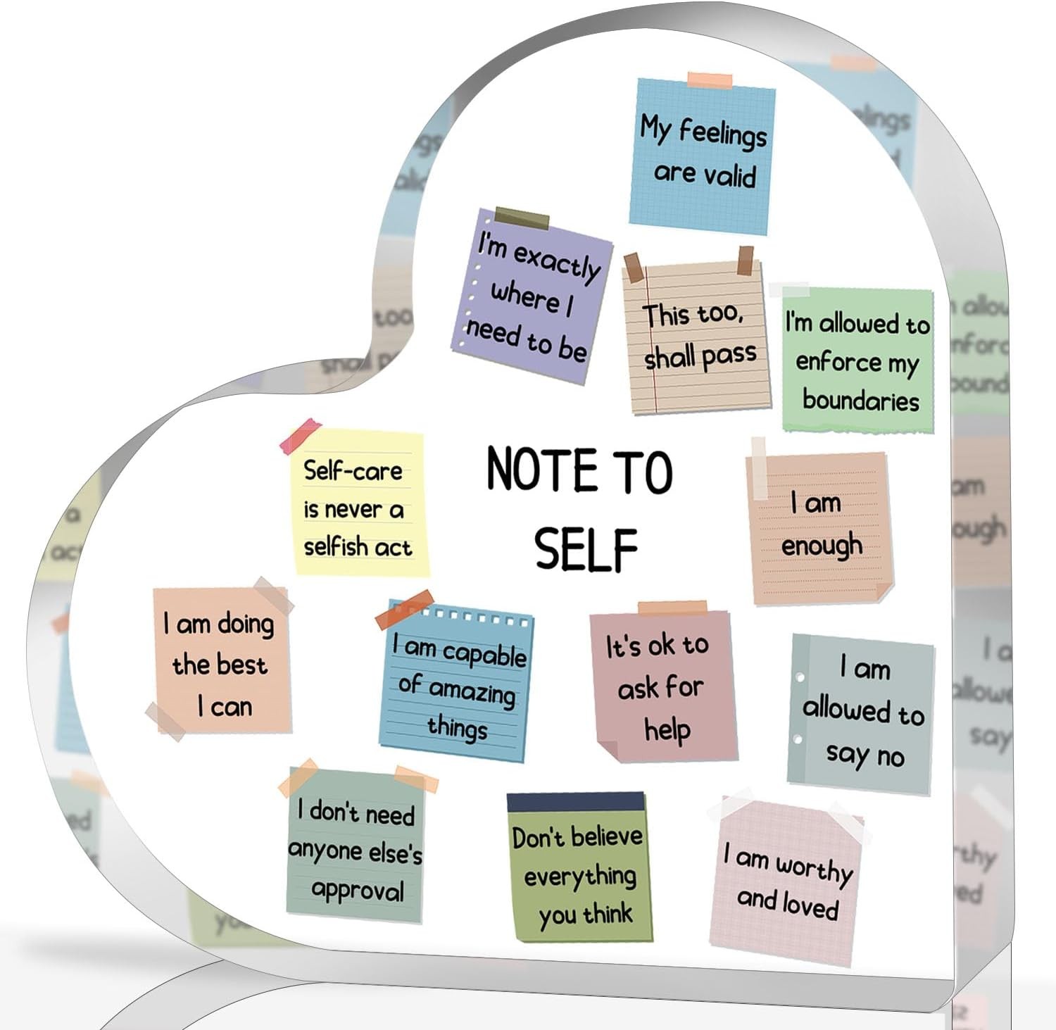 Motivational Decor - Office Acrylic Heart Gift Therapy Mental Health gallery