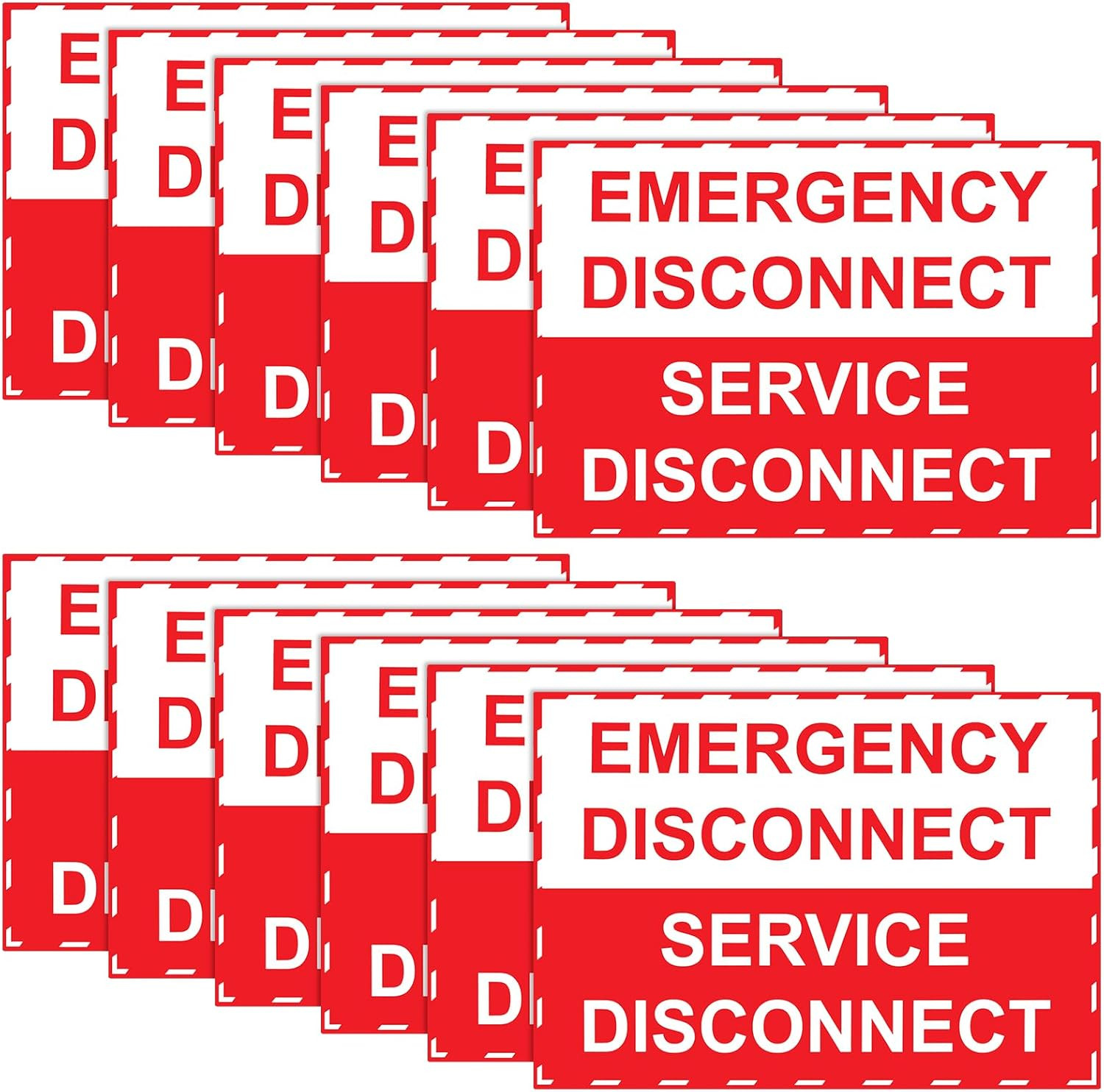 LEIFIDE 20 Pack NEC Compliant Emergency Disconnect Sticker 5"X 3.5" Emergency Di gallery