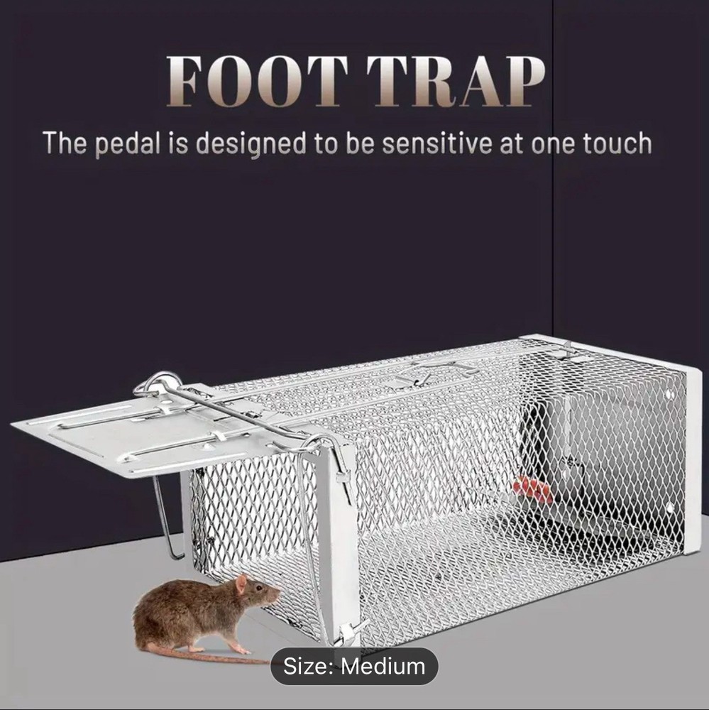 Rat Trap for Effective Mouse Catch and Release - Compact Silver Design