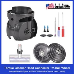 Torque Cleaner Head Connector+V-Ball Wheel Kit for Dyson Outsize V15 V11 V10