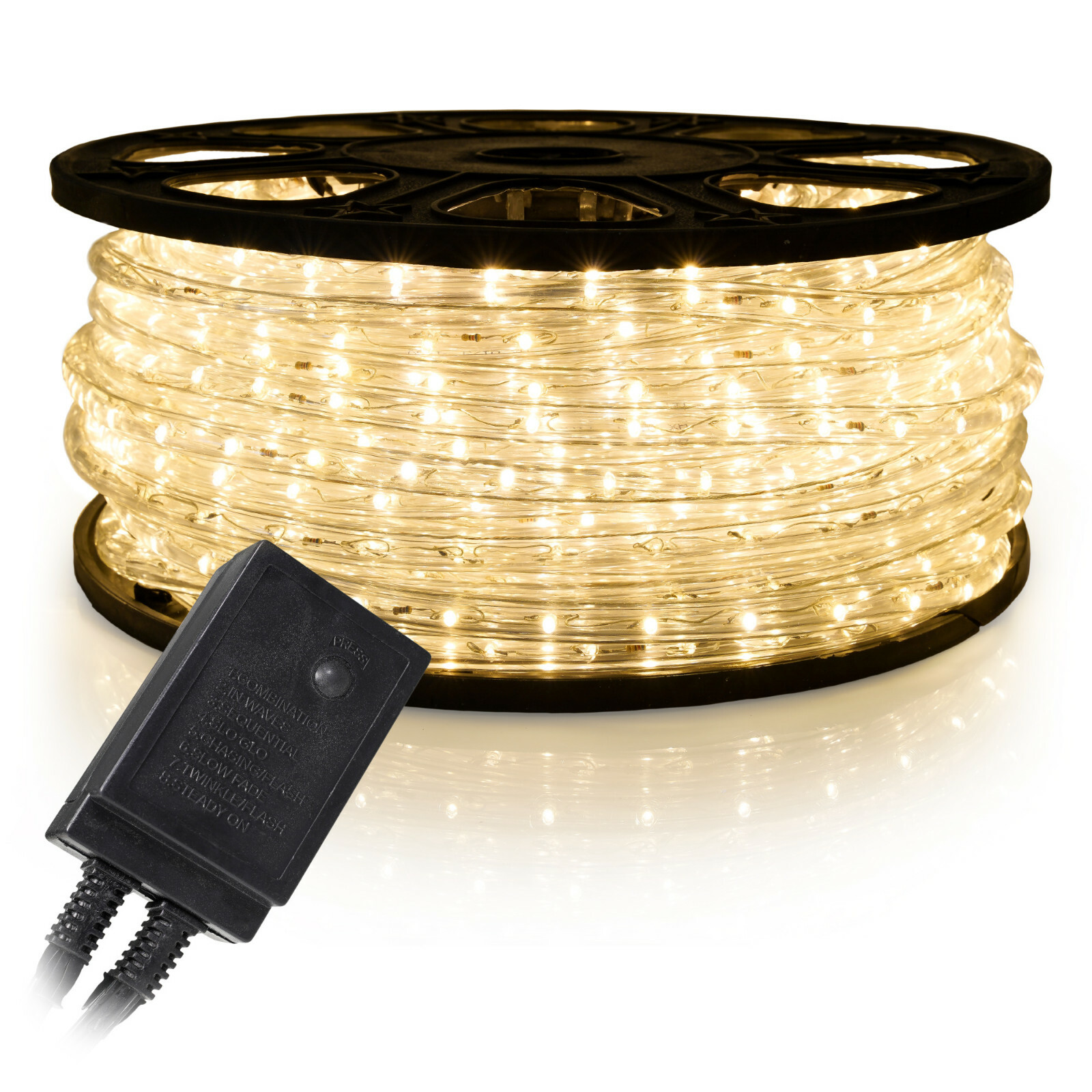 1/2" Warm White LED Rope 150ft Flexible Christmas Outdoor Lighting Regular/Mode gallery