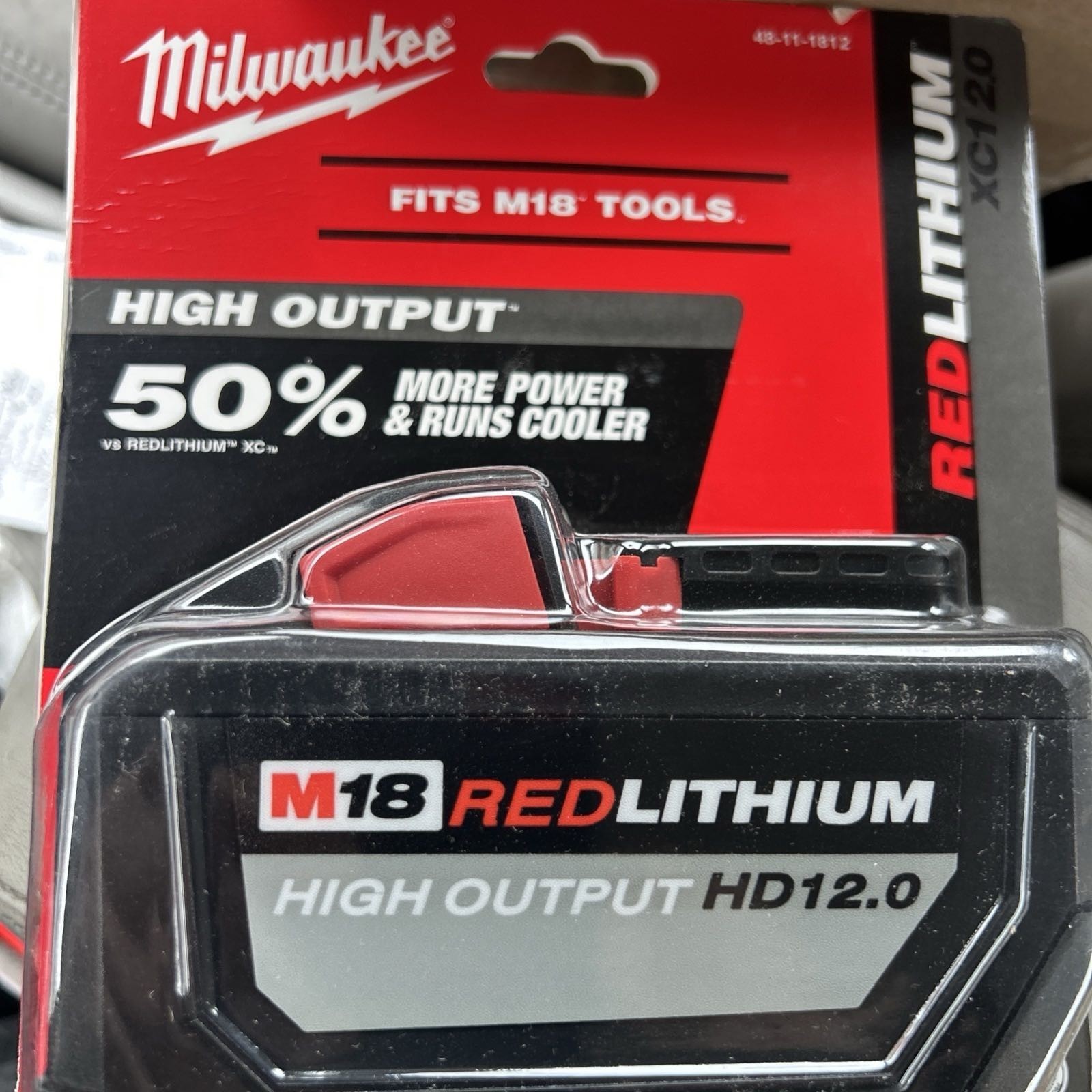 Milwaukee M18 High Output HD12.18V Lithium Ion 12.0Ah Battery (48-11-1812) 1X gallery