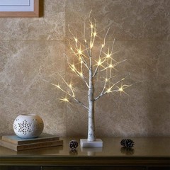 Lighted Birch Tree Christmas Decorations for Home, White Birch Tree with Lights