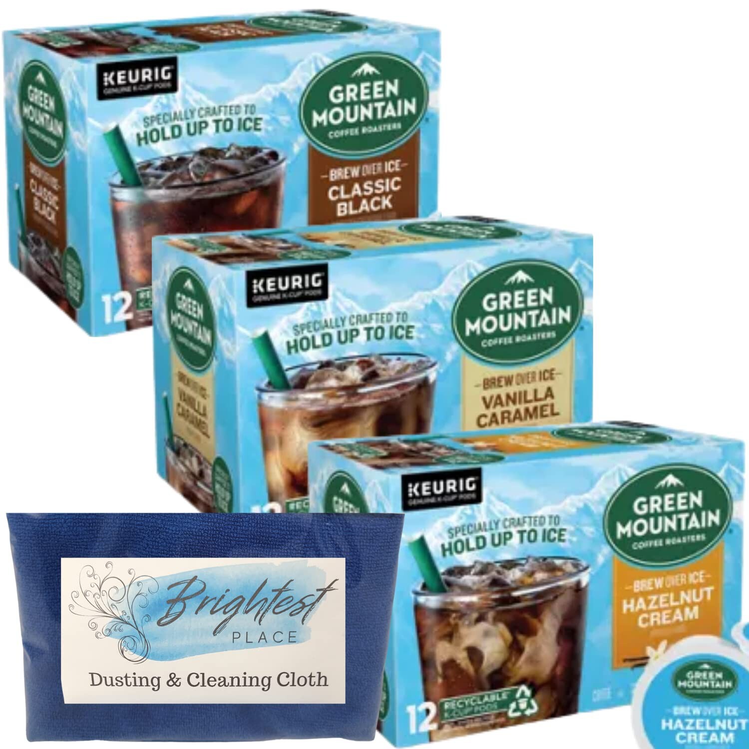 Green Mountain Brew Over Ice Iced Coffee KCup Black Hazelnut Vanilla Caramel 3pk gallery