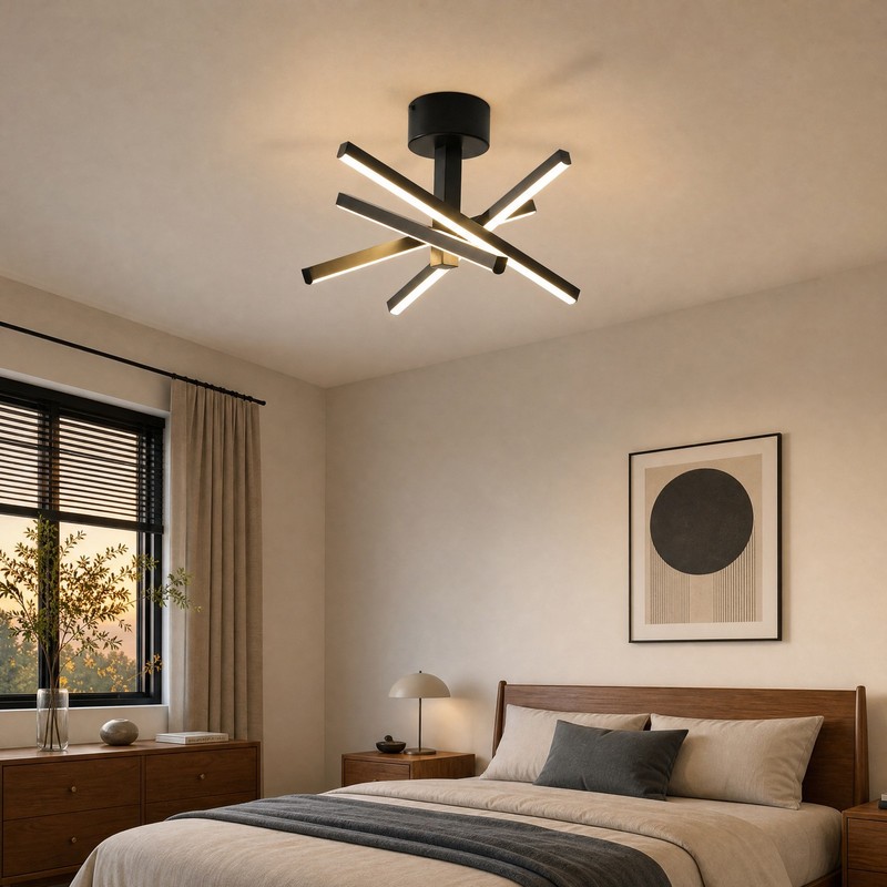 12'' Pendant LED Light Dimmable Chandelier for Living Room Kitchen Black Fixture gallery