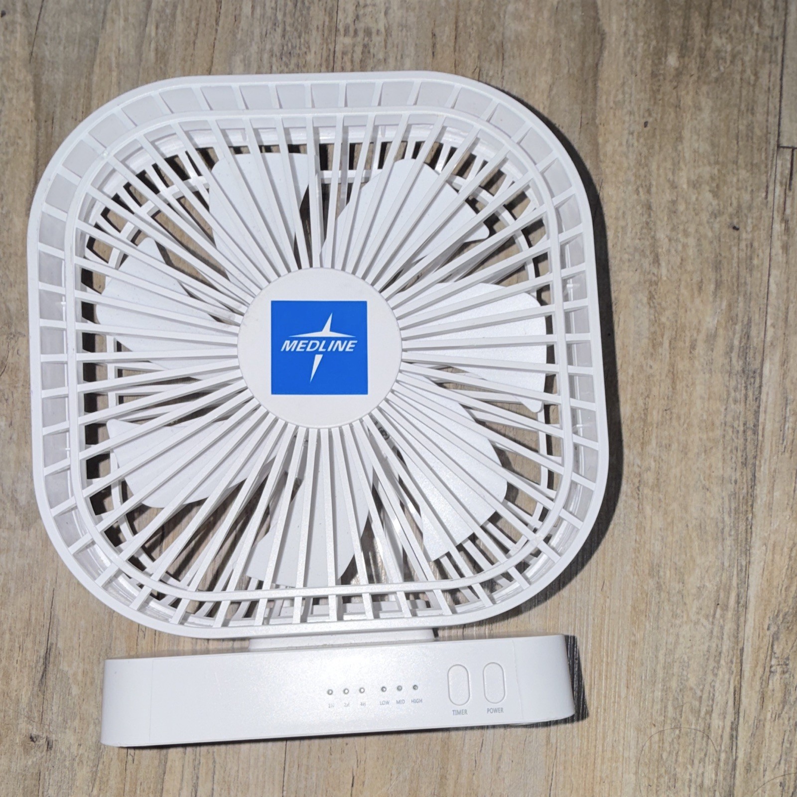 Medline White Table/Desk Fan, Adjustable 3-Speed Push Button, 8in, 120V gallery